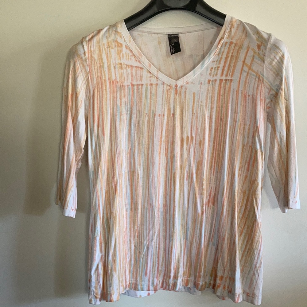 Annie Turbin 3/4 sleeve watercolor top